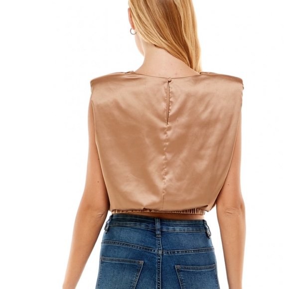 TCEC | NWOT | Satin Muscle Top | S | Bronze | CT7484 - Picture 4 of 5